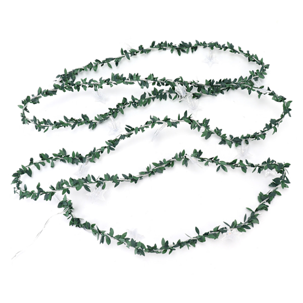 20 LED Stjerneformede Lyslenker - Varmt Hvit Rattan Dekorativ Belysning for Hjem og Arrangementer