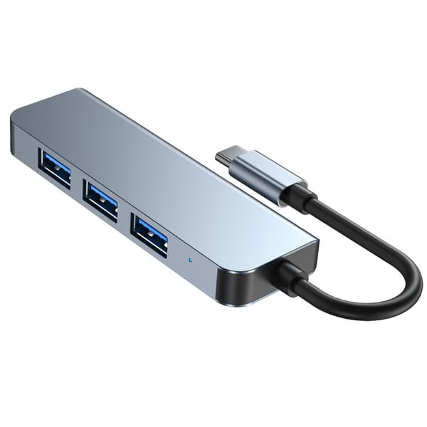 USB C Hub 4 Porte Aluminiumslegering USB Splitter Plug and Play Rejseadapter