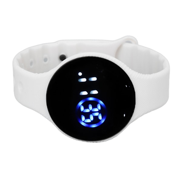 Vandafvisende Digitalt Ur til Børn: Ridsefast LED-Ur med Silikonrem til Studerende - Stilfuldt Hvidt Design