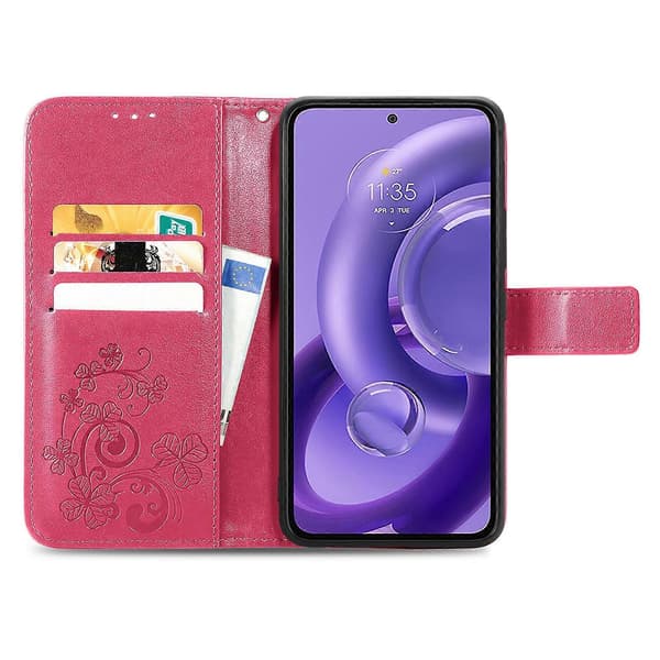 【bt02】Leather Case Compatible with Motorola Edge 30 Neo Magenta