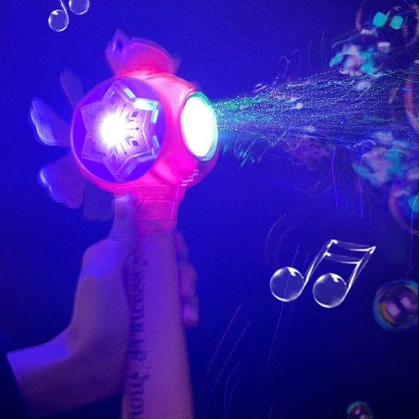 Magisk Trollspö för Barn Automatisk Bubbelmaskin Bubbelblåsare Leksak Ljus Musik Utomhusleksak för Barn Present
