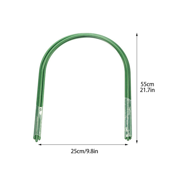 (10 STK) Tjock 0,8 CM bred 25 CM hög 55 CM plastbelagd stålrörsböj böjd trädgårdsvalvbåge för växthus