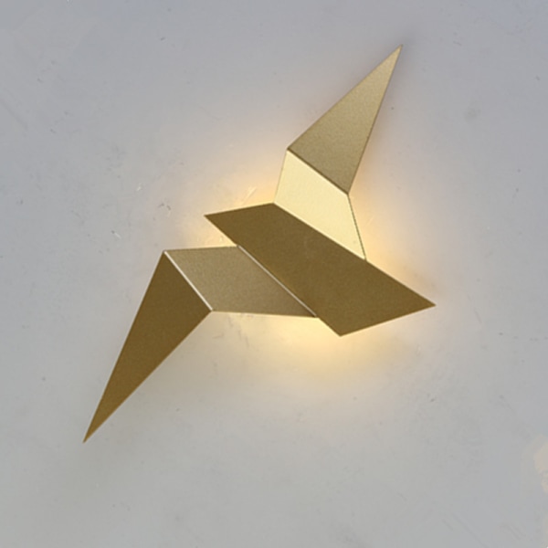Modern LED flygande fågellampa för vardagsrum i sovrum (12,8 tum) (guld)