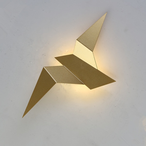 Moderne LED Flying Bird Wall Sconce for soveromsstue (12,8 tommer) (gull)