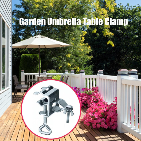 Balkongparasollhållare, Parasollbordsklämma, Patio- och Strandparasollhållare för Parasoll 24mm-32mm Diameter