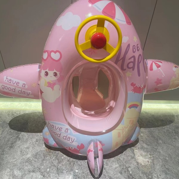 Lasten puhallettava uinti söpö sarjakuvasuunnittelu lentokoneen muotoinen PVC-materiaali 1-5-vuotiaille