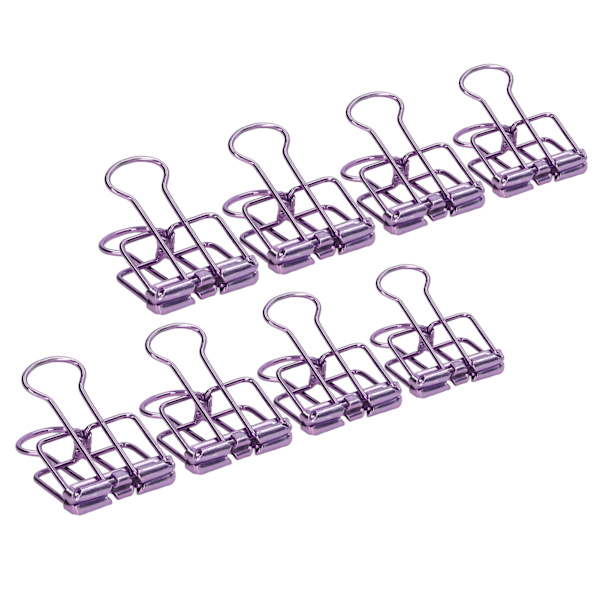 80-pak Multifarvede Metal Binder Clips, 19mm Størrelse, Stærk Spændekraft, Holdbar til Hjem, Kontor og Skolebrug - Lilla