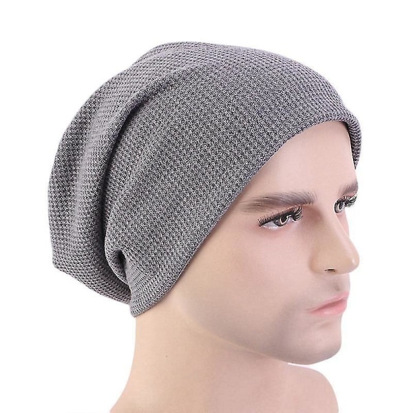 Unisex vinter bomull Casual Ski Slouch Overdimensjonert Beanie Cap lue for menn kvinner Svart