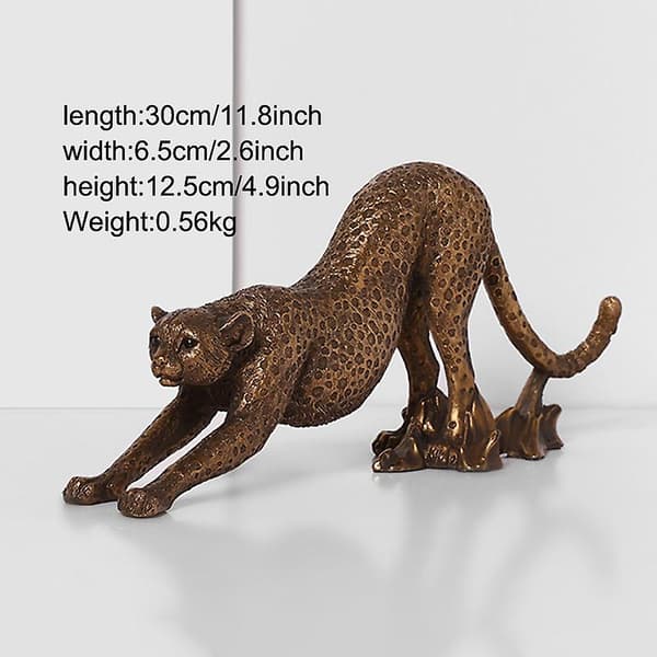 Simulering Jaguar Statue Liten Harpiks Dyrehåndverk Samleobjekt Leopard Rovdyrpynt til Hjemmet Leopard (sitting)