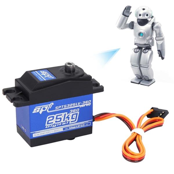 1500μs/ 330hz 360 Kontinuerlig Rotation SPT5525LV-360 25KG Digital Servo RC Robot