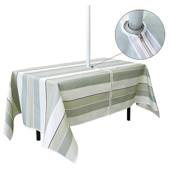 Terrassehage utendørs duk vanntett og oljebestandig glidelås duk med paraplyhull (blomsterform rektangel 150 * 213CM)