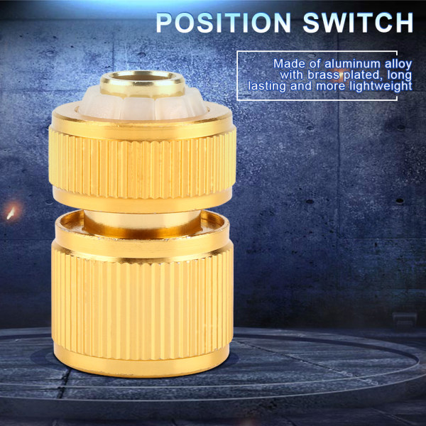 Hurtigkobling for hageslange i legering - Adapter for vannkran - Tilkobling - Bryter - Dysespiss