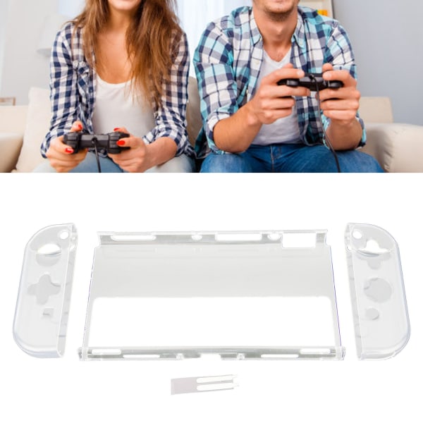 DOBE Läpinäkyvä Kristallikuori 3 in 1 Selkeä Suojaava Kuori Switch OLED -laitteelle ja vasemmalle ja oikealle ohjaimelle