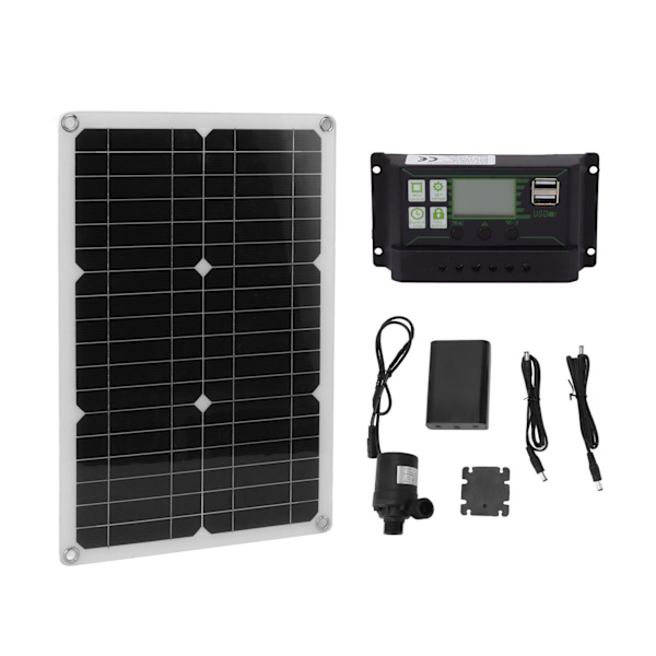 Solcellsvattenpumpssats Monokristallin 20W 18V Hög Flödeshastighet Hög Effektivitet Miljöskydd för Trädgårdsdammar