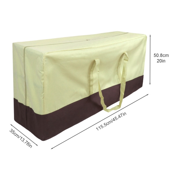 Utemöbler kudde förvaringsväska Oxford tyg dammsäker hemöverdrag cover förvaringsväska-420D ris färg matchande 115,5*35*50,8cm