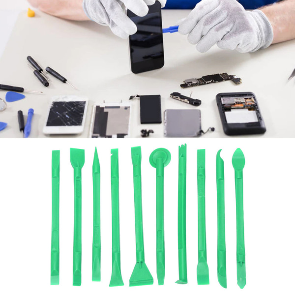 100 STK Anti-statisk Spudger Multifunksjonell Lett Myk ABS Universalt nysgjerrige verktøy for mobiltelefonreparasjon Grønn