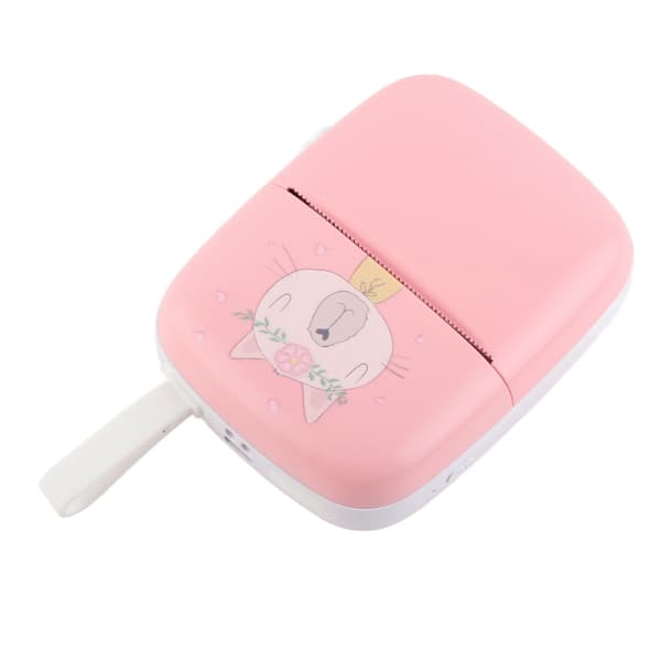 Lomme Termisk Printer Mini HD Bluetooth Blækfri Telefonprinter til Studerende Pink
