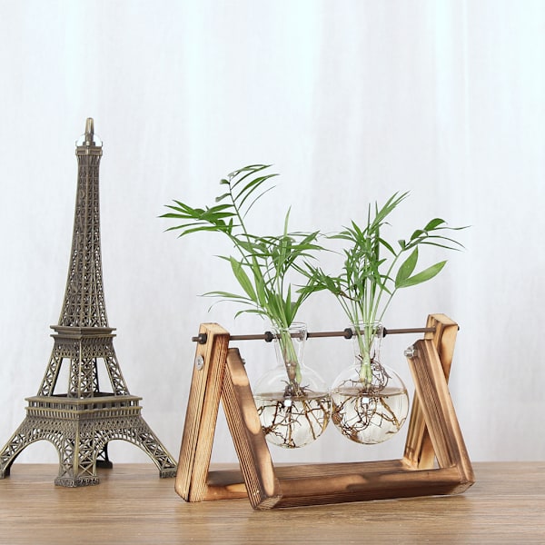 Retro tre-ramme vase ca. 14*22cm A2 retro ramme + 2 flasker skum + kartongpakking
