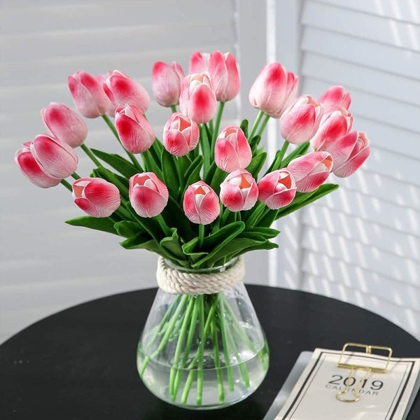 20 stk Real Touch Latex Kunstige Tulipaner Blomster Falske Tulipaner