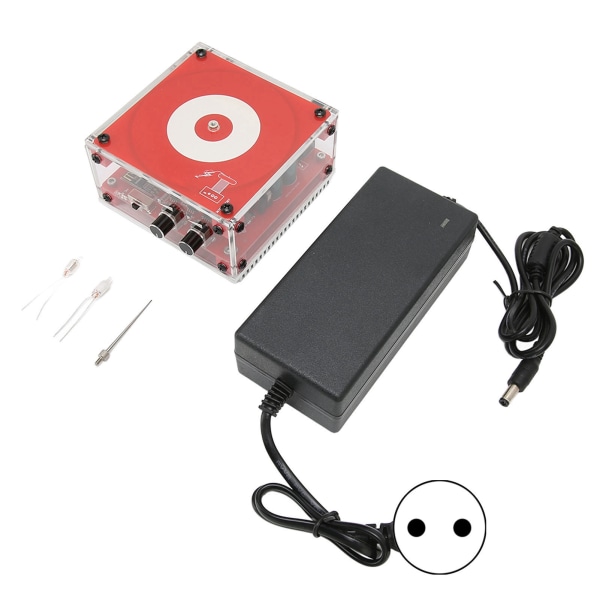 4 tommer Bluetooth Music Tesla Coil Kunstig belysning Interessant Plug and Play eksperimentelt bordlegetøj 100‑240V Rød EU-stik