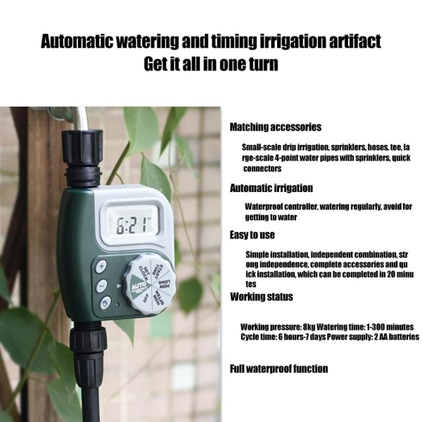 Automatisk Vandingstimer Have Sprinkler Timer Elektronisk Slange Vand Timer til Hjemmehave