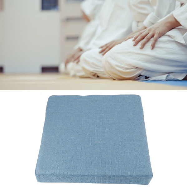 Hjemme-Yoga Matte Kvadratisk Myk Gulv Pute Avtakbar Vaskbar Meditasjonsmatte Pute Blå 40 x 6cm (L x B x H)