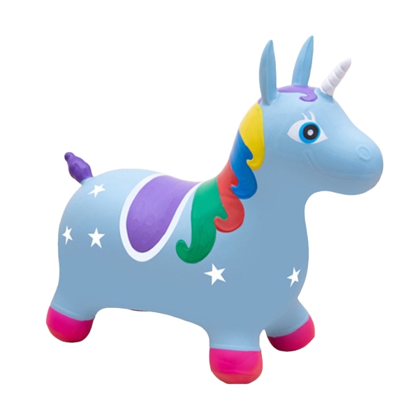 Uppblåsbar studsande häst Bra studs Tjocka Ljusa färger Söt tur på studsande djurleksaker för barn Hem- W
