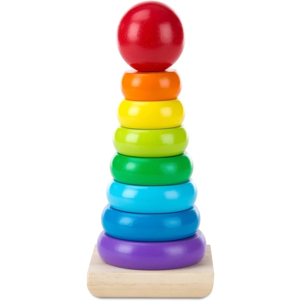 Rainbow Stacker, tidlig læring og småbørnslegetøj, aktivitets- og udviklingslegetøj, Montessori trælegetøj, motoriske færdigheder, problemløsning, gave til børn