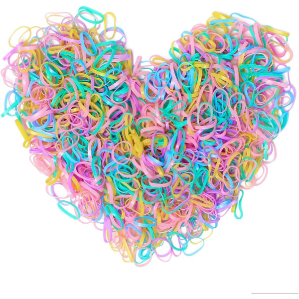 500 stycken Flerfärgade mini elastiska band, gummiband Mjuka elastiska band för barnhår, små dreadlocks, flätning för barnhår