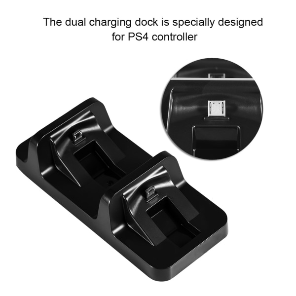 Dual Charging Dock Dock -telakointiasemajalusta USB laturi PlayStation 4 PS4 -peliohjaimelle