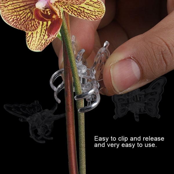 100 st Trädgårdsredskap Stamklämmor växa upprätt Orkidé Plast Mini stjälkar Blomma