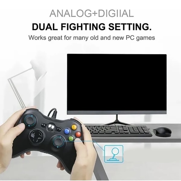 Kablet spillkontroller-håndkontroller Universal styrespak-håndkontroll for Android for PC Laptop Black- W