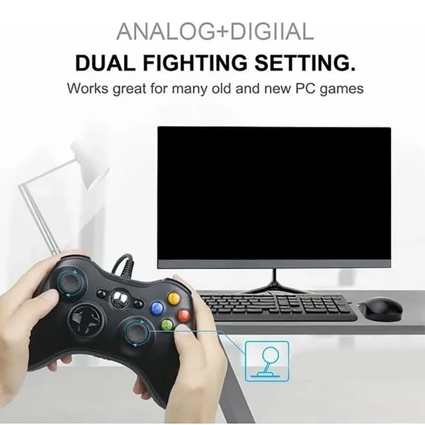 Universal Kablet Gaming Controller Gamepad Joystick til PC Laptop Android Sort