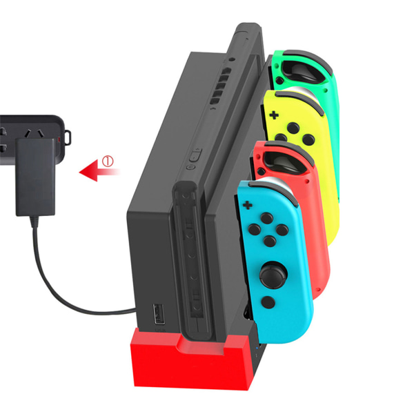 PG9186 Ladedokkingstativ Spillkonsolllader Passer til Nintendo Switch JoyCon