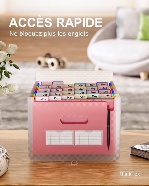 (White) 25 Pockets A4 Plastic Document Storage Expandable File Accordion Organizer