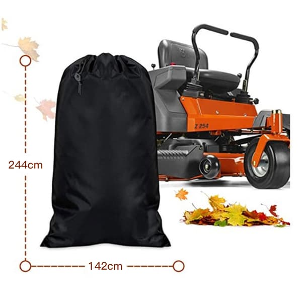 Løvpose til havetraktor, havefejemaskine, affaldspose - Brun 244*142cm