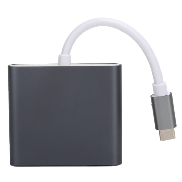 USB C 3.1 Hub Adapter 3 i 1 Konverter Dock med HDMI 4K Sort Grå