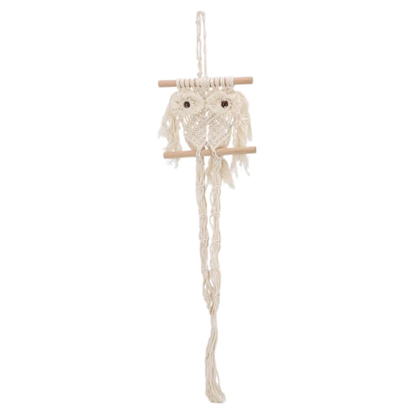 Väggbonad Bomull Boho Makramé Väv Tapestry för Vardagsrum Barnrum Kontor Beige