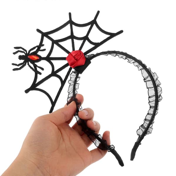 Edderkoppehårbånd og choker Halloween-sæt til kostume 1 sæt
