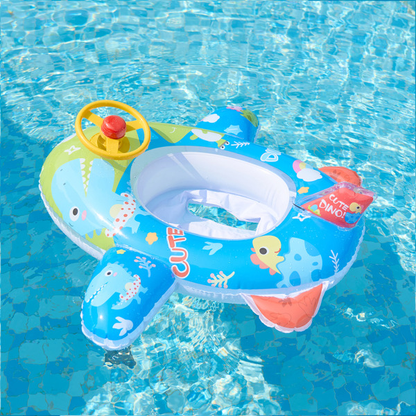 Barn oppblåsbar svømme Søt tegneseriedesign flyform PVC-materiale for 1 til 5 år gammel