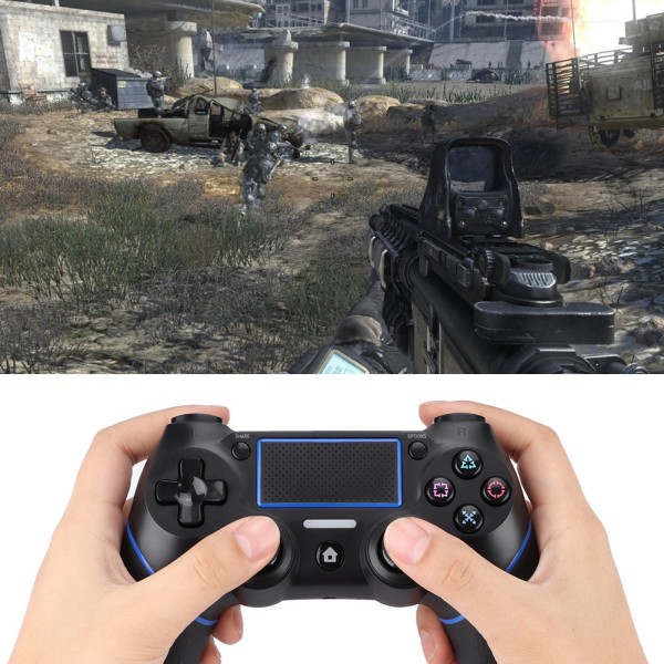 PS4-3 trådlös spelhandtagskontroll ABS Svart Klassiskt Ergonomiskt utseende