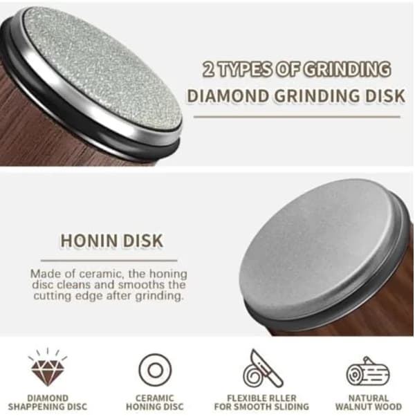 【bt02】Roller Knife Sharpener, with Industrial Diamond at 15 and 20 Degrees for Knife Sharpening, Roller Knife Sharpening System