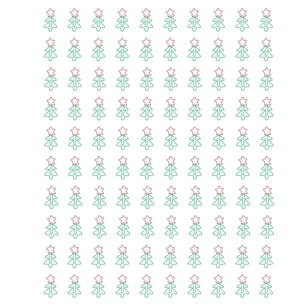 100 stk Juletrær Design Fancy Paperclips - Galvanisert, Allsidig for Hjem, Skole og Kontorbruk