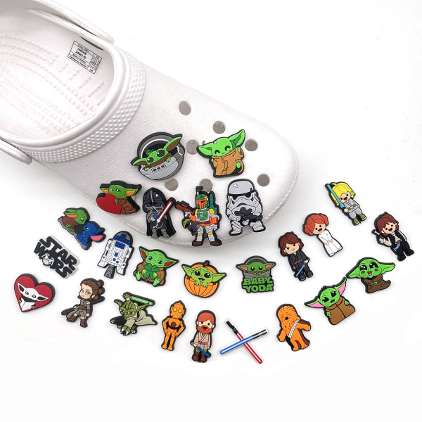 25 stykker 3D Clog Sandal Ornamenter (Star Wars), Sko Charms, Søde Sko Ornamenter til Clogs Sko Sandal Armbånd DIY