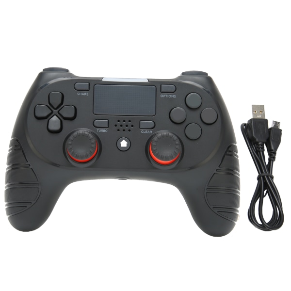 Bluetooth Wireless Gamepad ABS Controller Joystick PC Oppladbar for PS4 ConsoleBlack-W