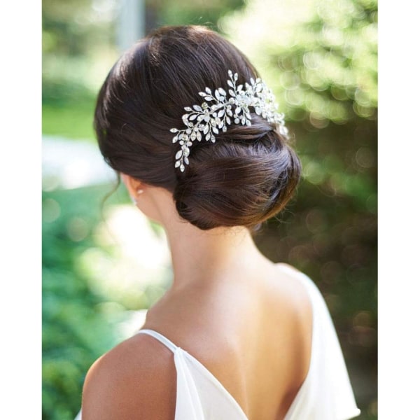 Brudbröllopskam hårtillbehör med kristallhuvudkammar huvudstycke för kvinnor