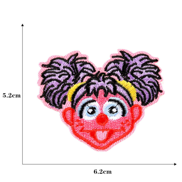 Sett med 17, Sesame Street, søte påstryknings- og påsydde broderte lapper for jakke, lue, ryggsekk, jeans