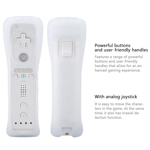 Somatosensorisk Spillhåndtak Kontroller Gamepad Bygget Inn Akselerator For Nintendo Wii WiiU (Hvit)