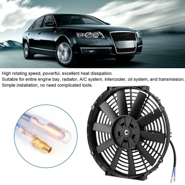 12 tommer Push Pull Bil Radiator Ventilator Motorkøling Monteringssæt Auto Modificerede Dele