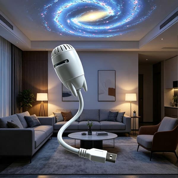 【02】Projektor Nattlys Estetisk USB-plugg Dimbar Svanehalsbelysning A